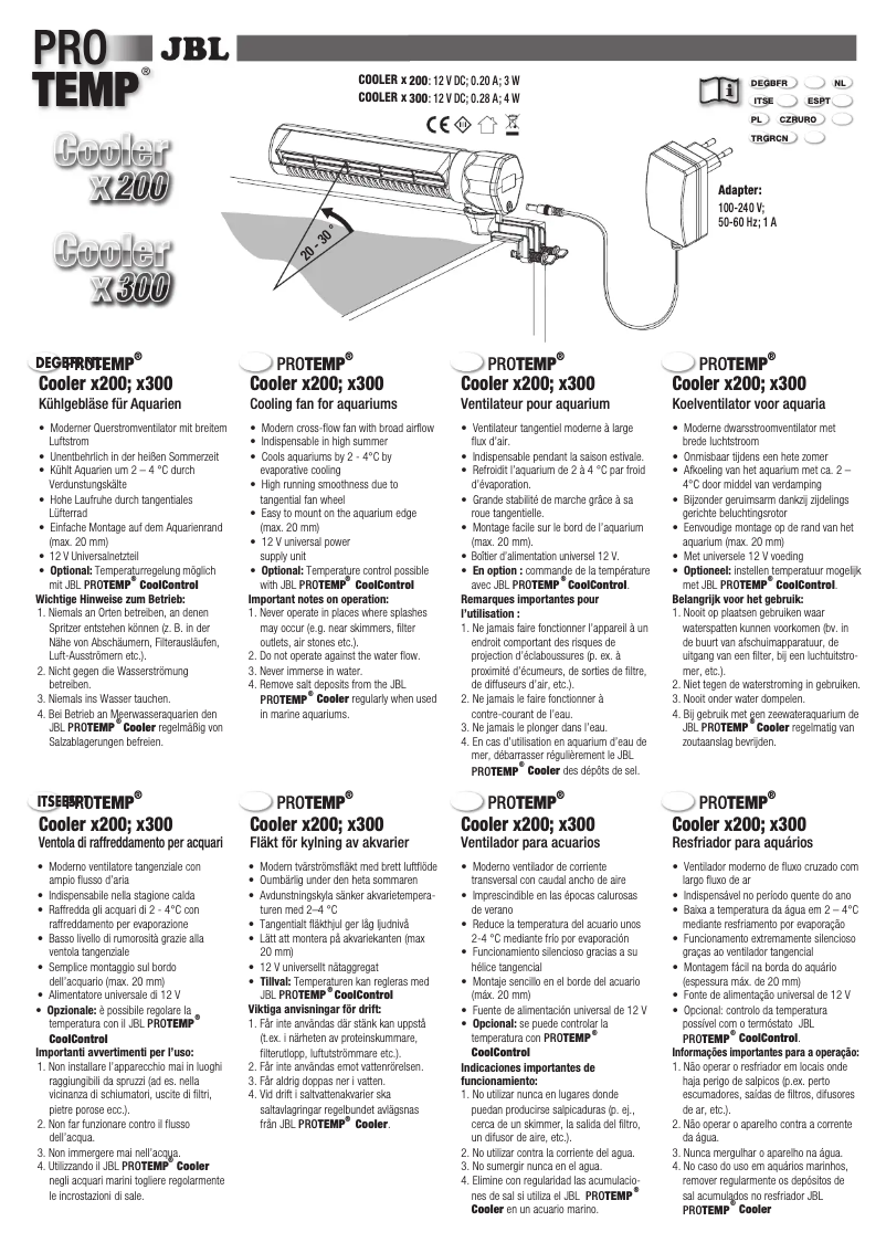 Página 1 del manual Manual de usuario JBL Pro Temp Cooler x300