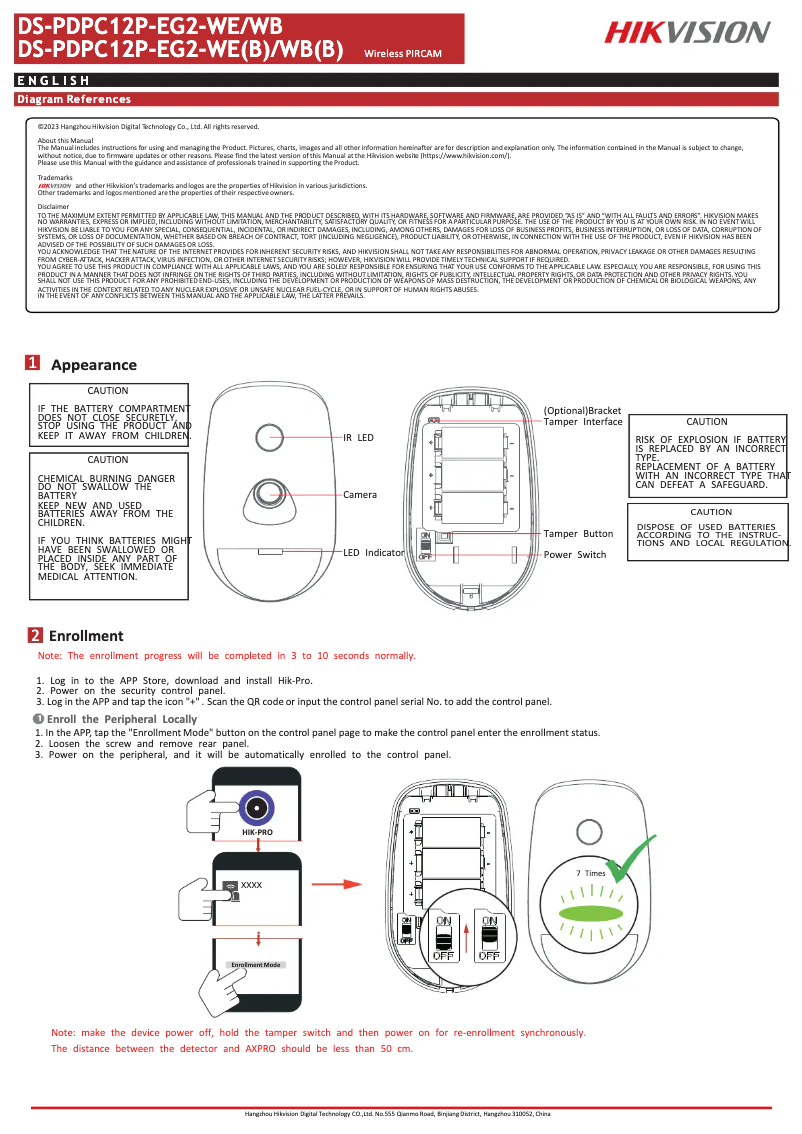 Página 1 del manual Manual de usuario Hikvision DS-PDPC12P-EG2-WB