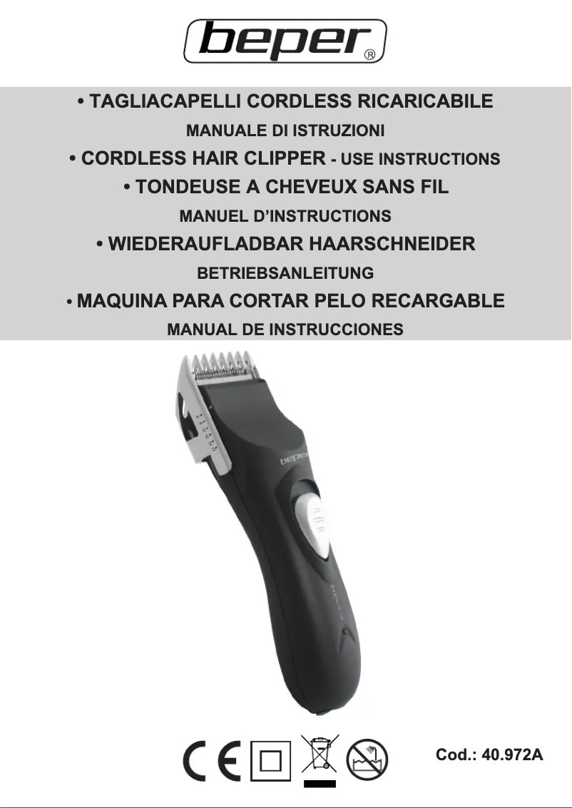 Página 1 del manual Manual de usuario Beper 40.972/A