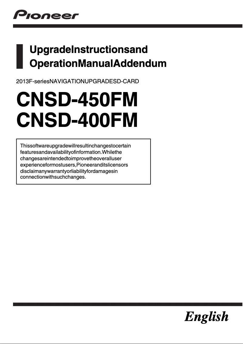 Imagen de la primera página del manual del dispositivo CNSD-450FM