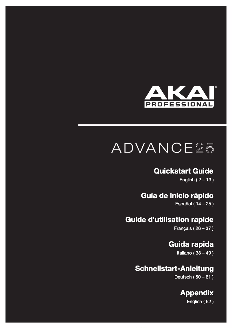 Página 1 del manual Manual de usuario AKAI Advance 25