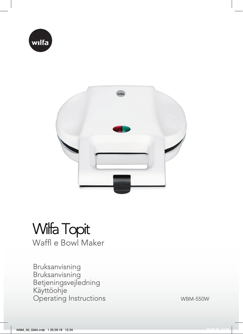 Página 1 del manual Manual de usuario Wilfa TopIt WBM-550W