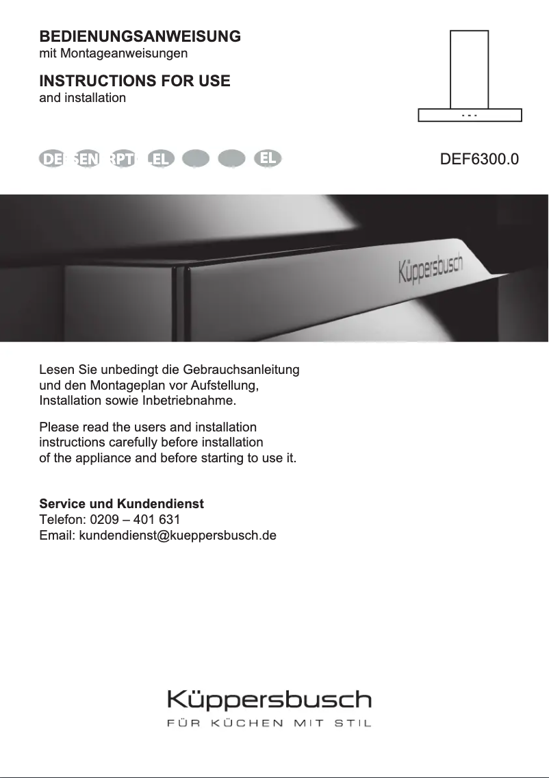 Imagen de la primera página del manual del dispositivo DEF 6300.0