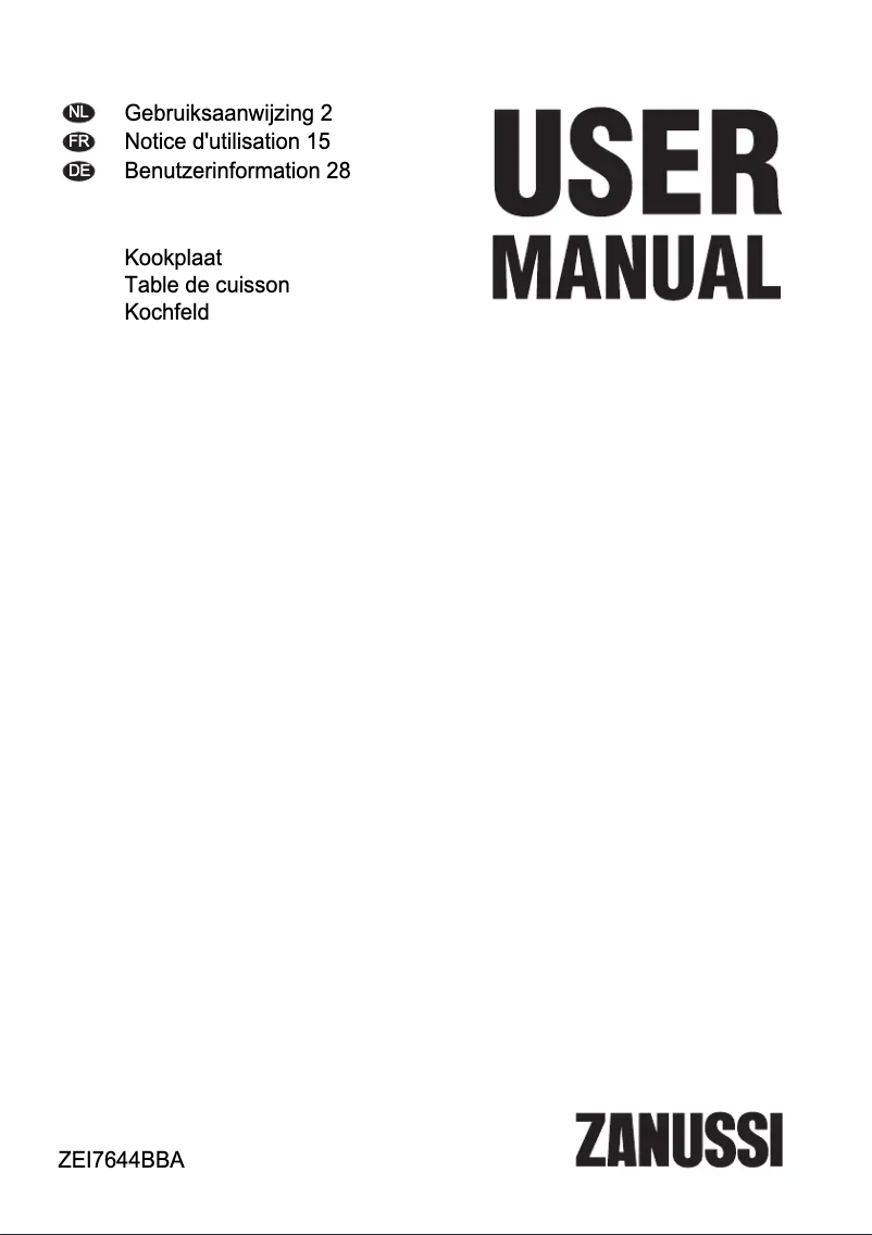 Página 1 del manual Manual de usuario Zanussi ZEI7644BBA