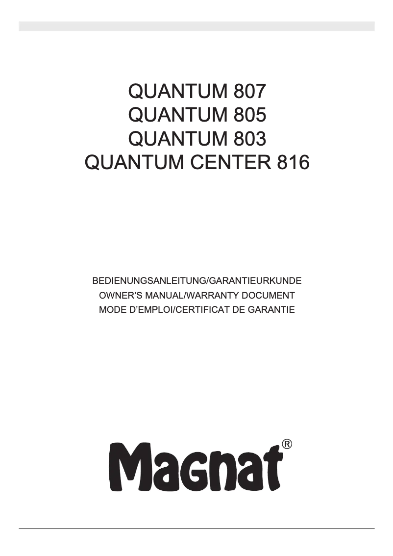 Página 1 del manual Manual de usuario Magnat Quantum 803