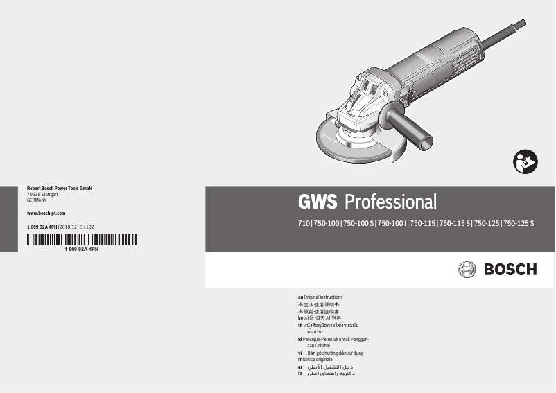 Página nº 1 - Manual de usuario Bosch GWS 750-100 Professional