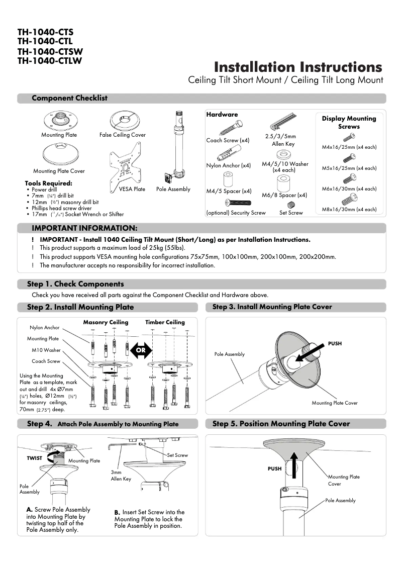 Imagen de la primera página del manual del dispositivo TH-1040-CTL
