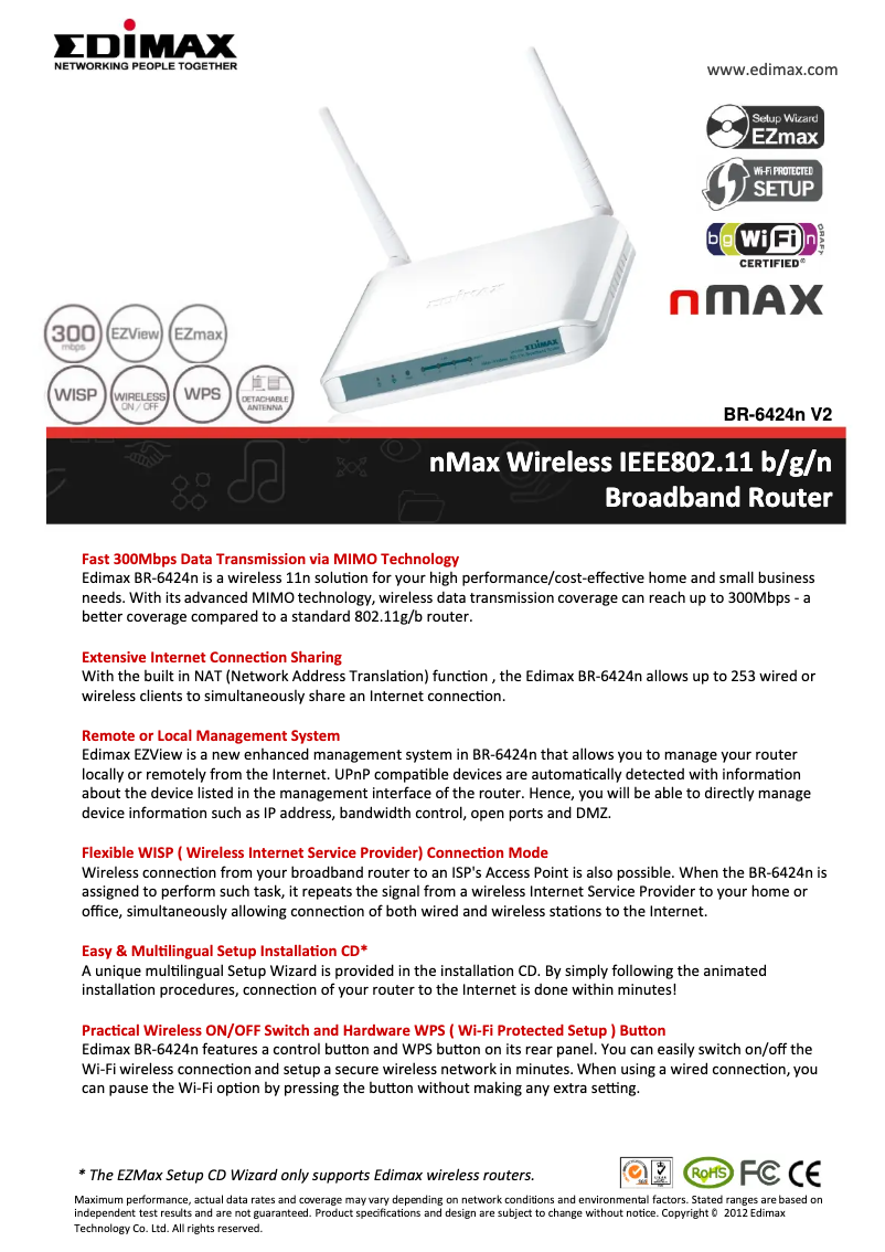 Página nº 1 - Manual de usuario Edimax BR-6424n V2