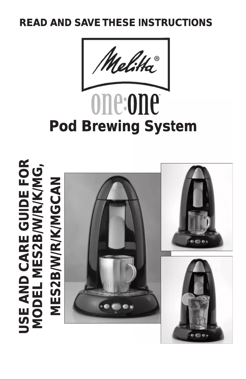 Página 1 del manual Manual de usuario Melitta MES2B