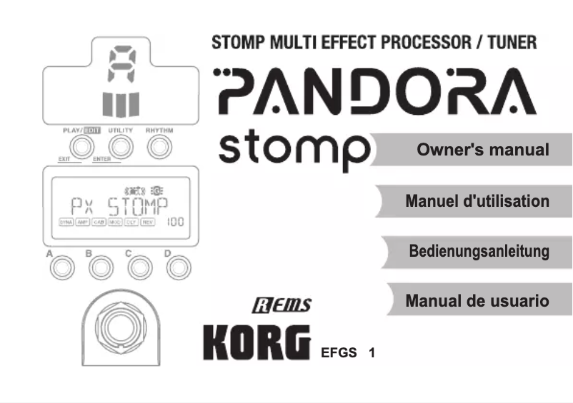 Imagen de la primera página del manual del dispositivo Pandora stomp