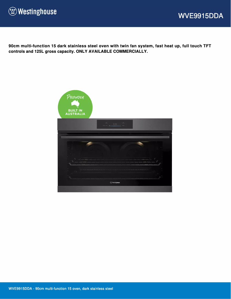 Imagen de la primera página del manual del dispositivo WVE9915DDA