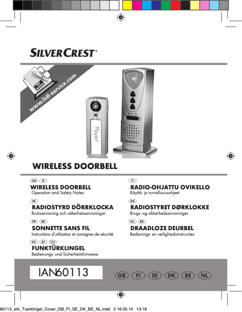 Página 1 del manual Manual de usuario SilverCrest Wireless Doorbell