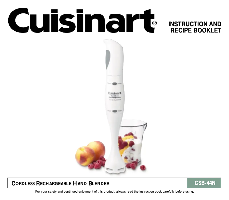 Página 1 del manual Manual de usuario Cuisinart CSB-44N