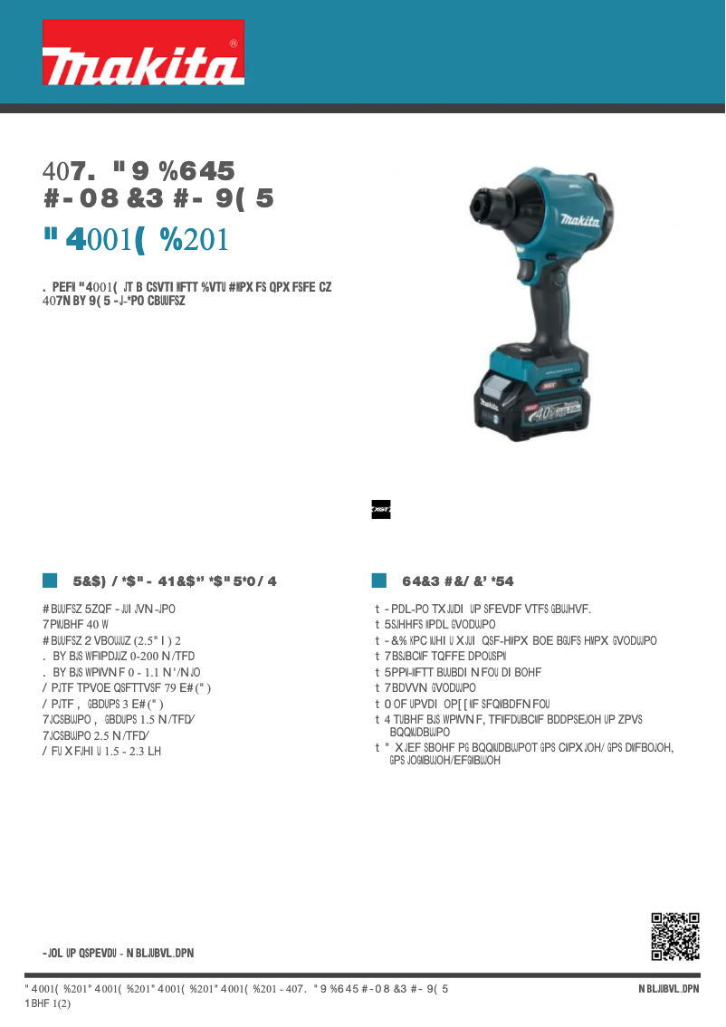 Página nº 1 - Ficha técnica Makita AS001GD201