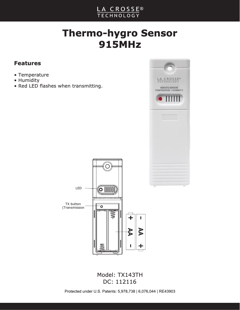 Página 1 del manual Manual de usuario La Crosse Technology TX143TH