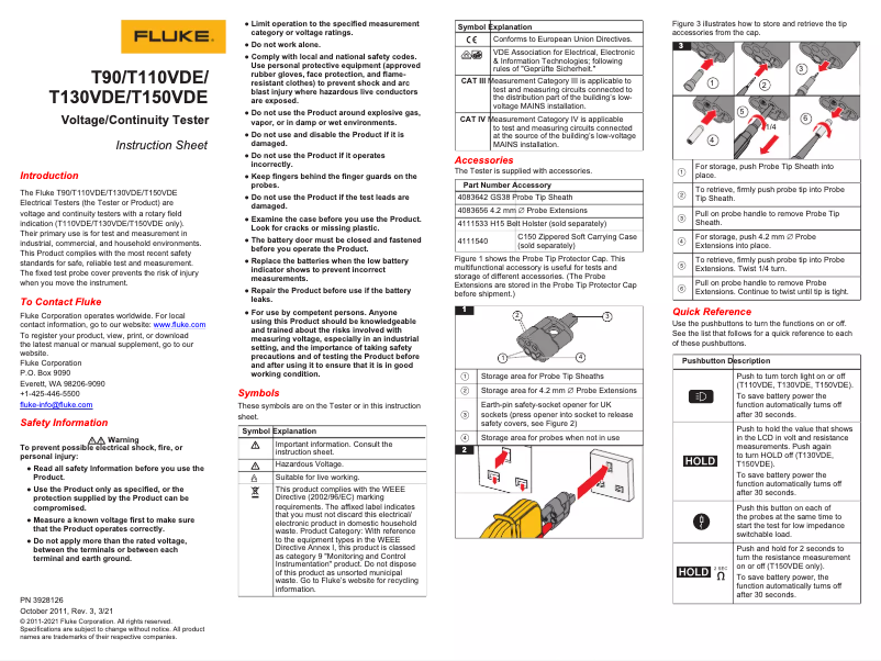 Imagen de la primera página del manual del dispositivo T90
