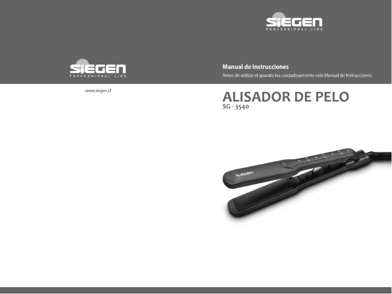 Imagen de la primera página del manual del dispositivo SG-3540