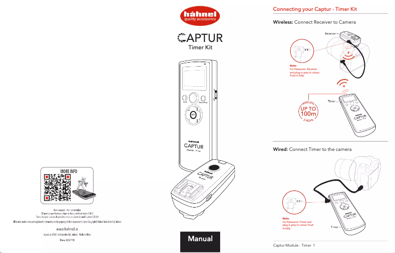 Página 1 del manual Manual de usuario Hähnel Captur Timer Kit (Fujifilm)