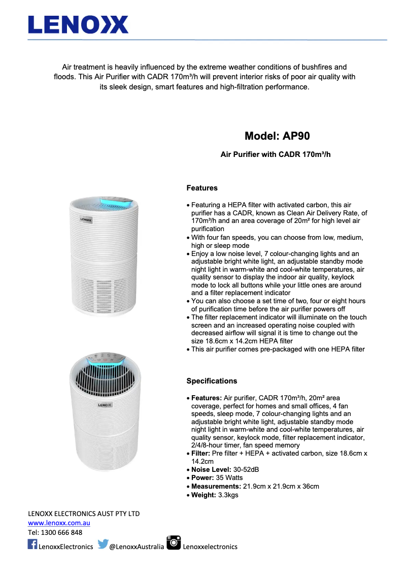 Página 1 del manual Manual de usuario Lenoxx AP90