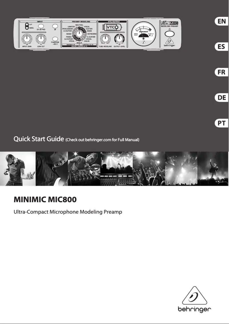 Imagen de la primera página del manual del dispositivo MINIMIC MIC800