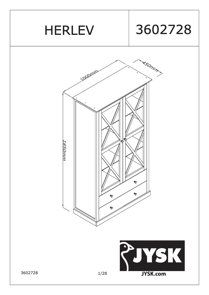 Página 1 del manual Manual de usuario JYSK Herlev (100x185x45)