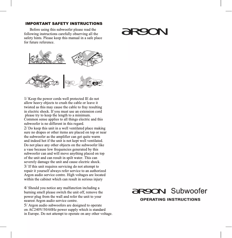 Imagen de la primera página del manual del dispositivo SUB12