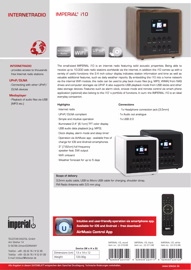 Imagen de la primera página del manual del dispositivo I10