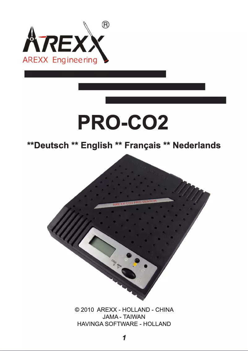 Imagen de la primera página del manual del dispositivo PRO-CO2