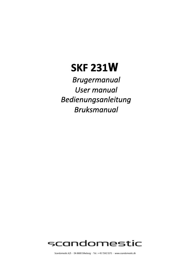Página 1 del manual Manual de instrucciones Scandomestic SKF 231 W
