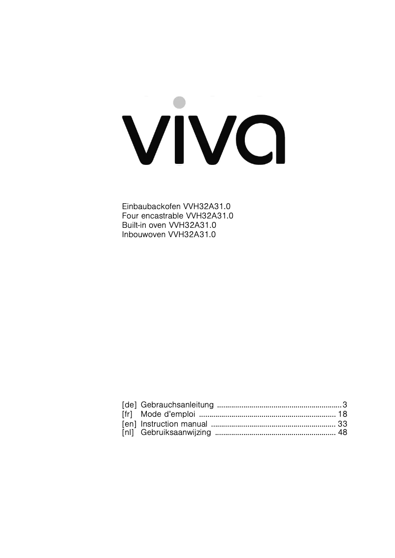 Imagen de la primera página del manual del dispositivo VVH32A3150