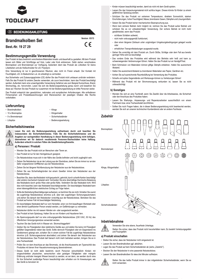Página nº 1 - Manual de usuario Toolcraft MD-30WB