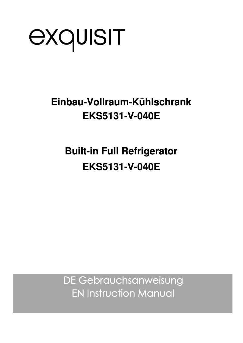Página 1 del manual Manual de usuario Exquisit EKS5131-V-040E