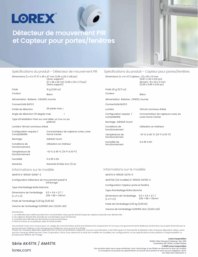 Página nº 1 - Ficha técnica Lorex AM41TK