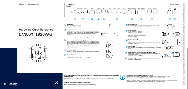 Imagen de la primera página del manual del dispositivo 1926VAG