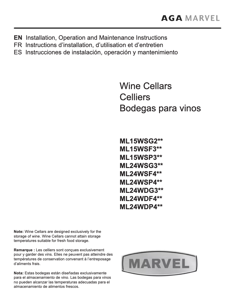 Imagen de la primera página del manual del dispositivo ML15WSF3RP