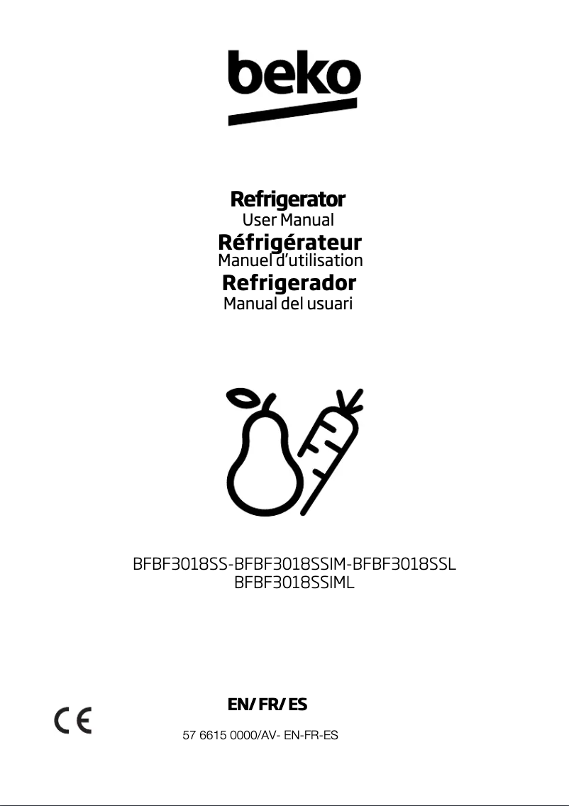 Página 1 del manual Manual de usuario Beko BFBF3018SSIML