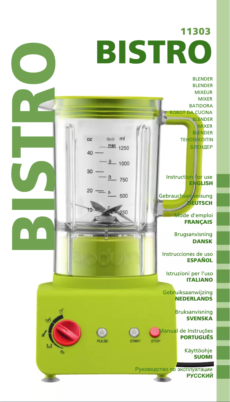 Imagen de la primera página del manual del dispositivo Bistro 11303