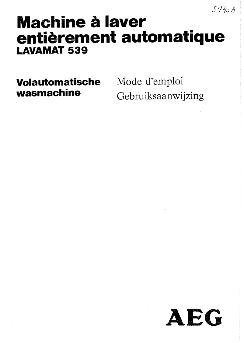 Imagen de la primera página del manual del dispositivo Lavamat 539