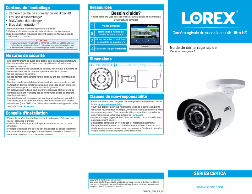Imagen de la primera página del manual del dispositivo C841CA