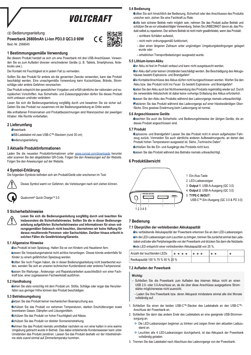 Imagen de la primera página del manual del dispositivo VC PB PD60W