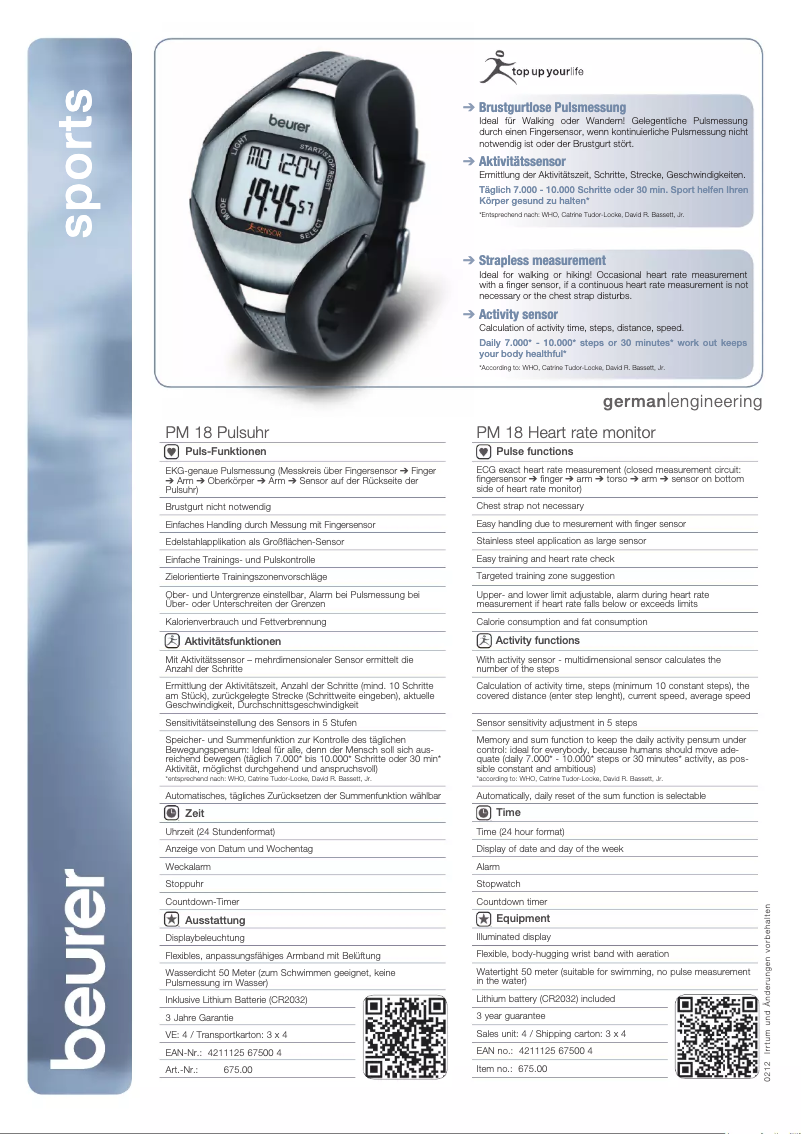 Imagen de la primera página del manual del dispositivo PM 18