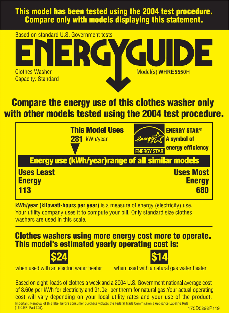Imagen de la primera página del manual del dispositivo WHRE5550HWW