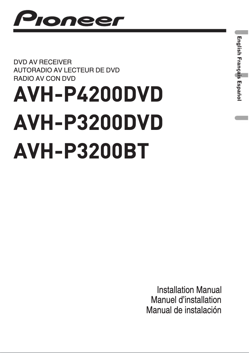 Imagen de la primera página del manual del dispositivo AVH-P3200BT