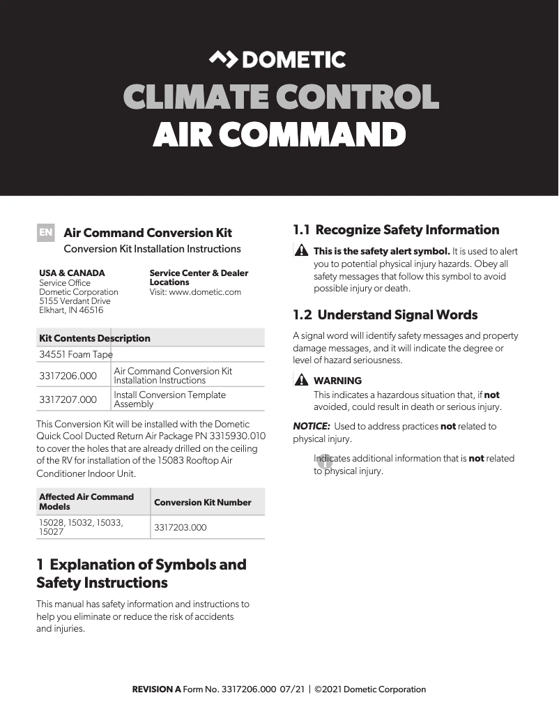 Imagen de la primera página del manual del dispositivo Atwood AirCommand