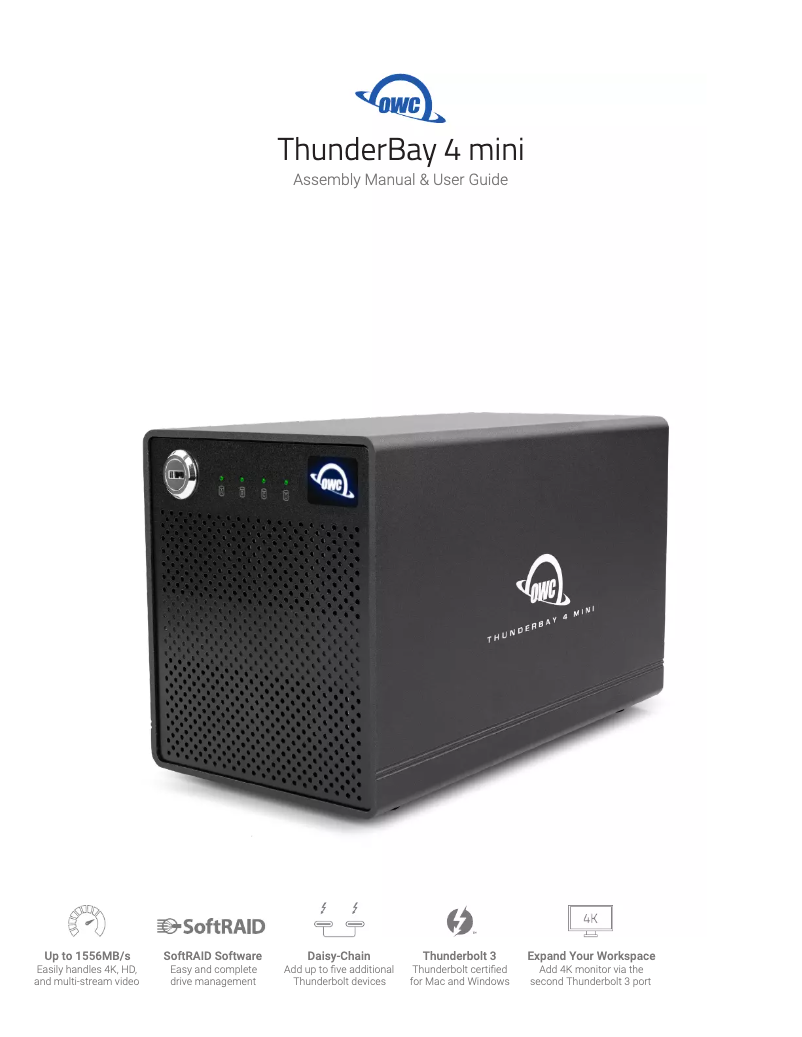 Imagen de la primera página del manual del dispositivo Thunderbay 4 Mini