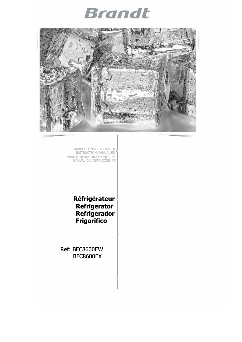 Imagen de la primera página del manual del dispositivo BFC8600EW