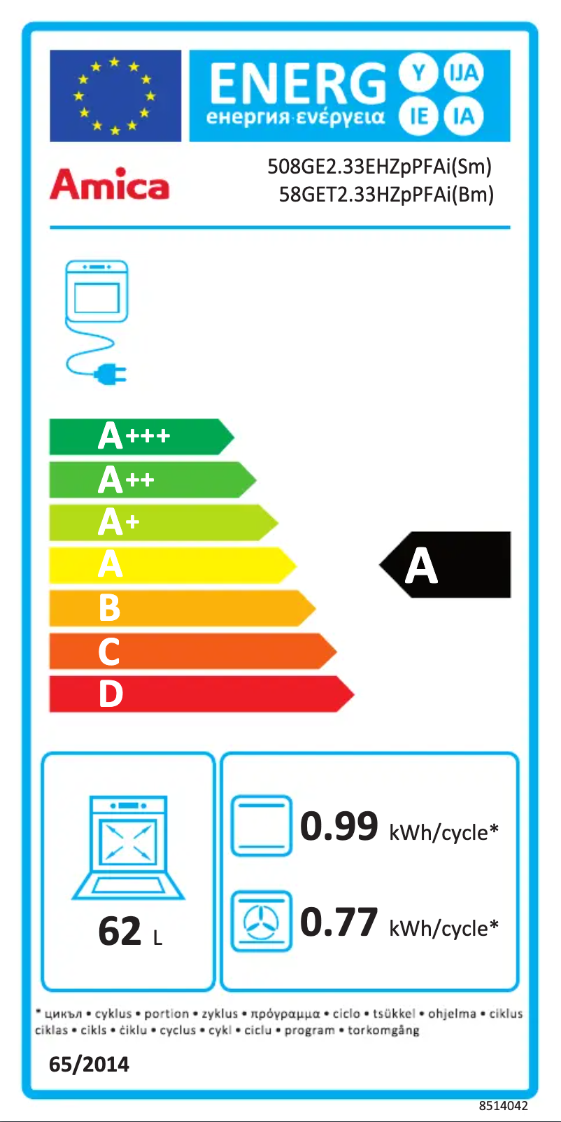 Página nº 1 - Manual de usuario Amica 58GET2.33HZpPFAi(Bm)