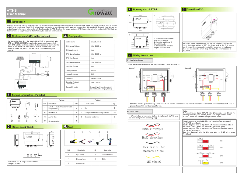 Página 1 del manual Manual de usuario Growatt ATS-S