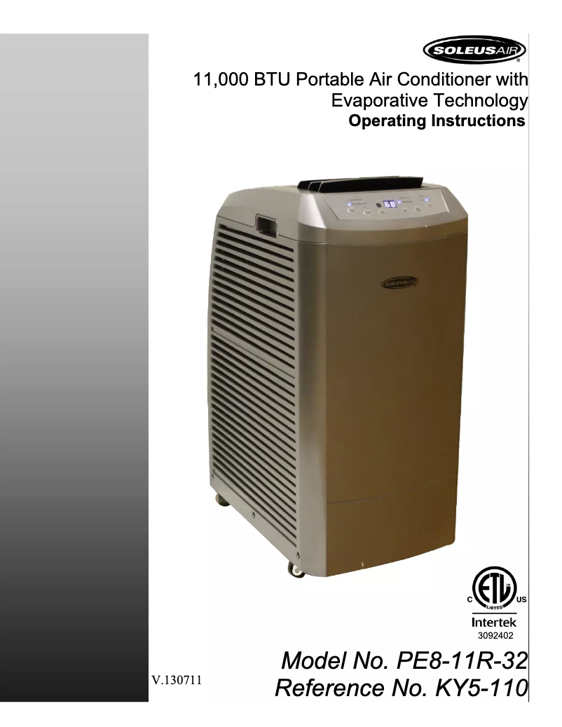 Página 1 del manual Manual de usuario SoleusAir PE8-11R-32
