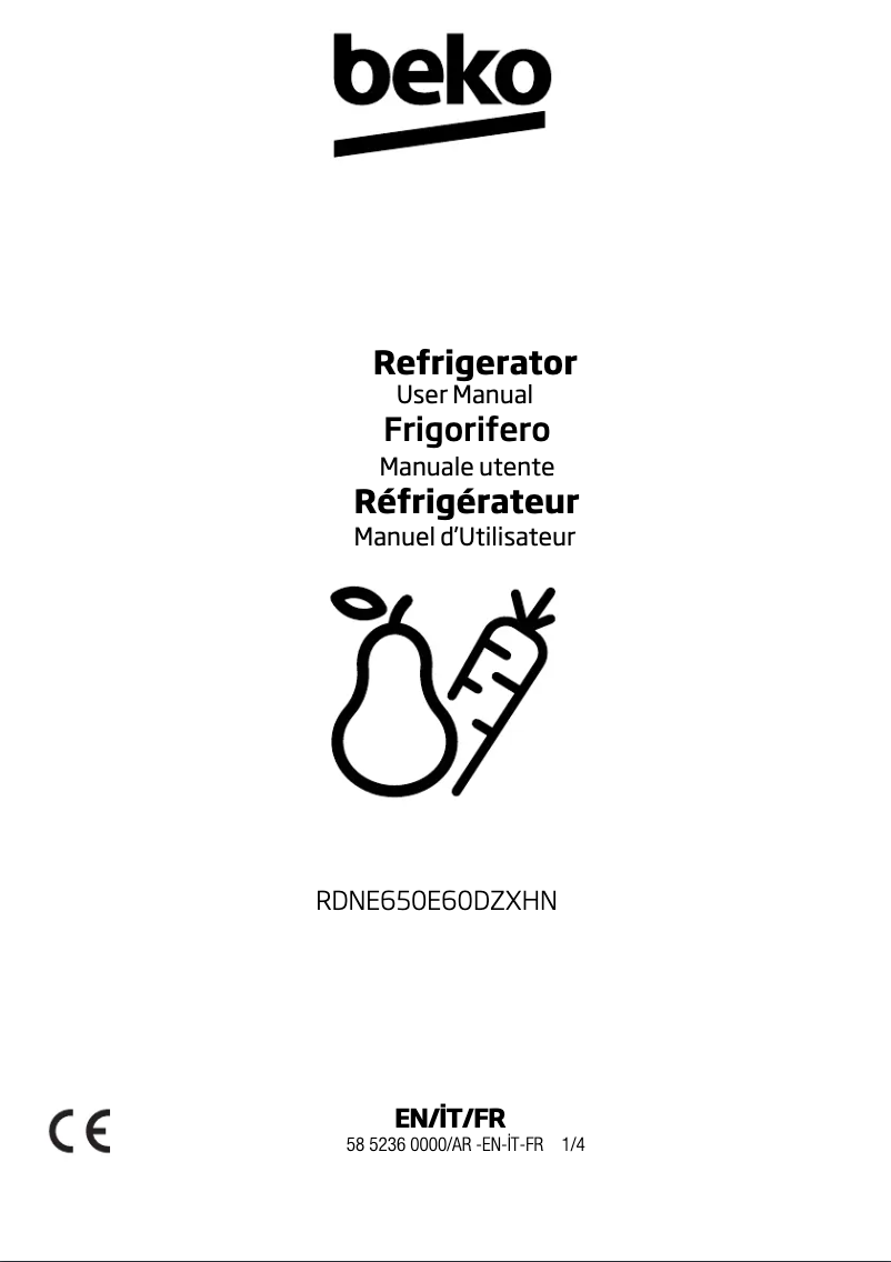 Página 1 del manual Manual de usuario Beko RDNE650E60DZXHN